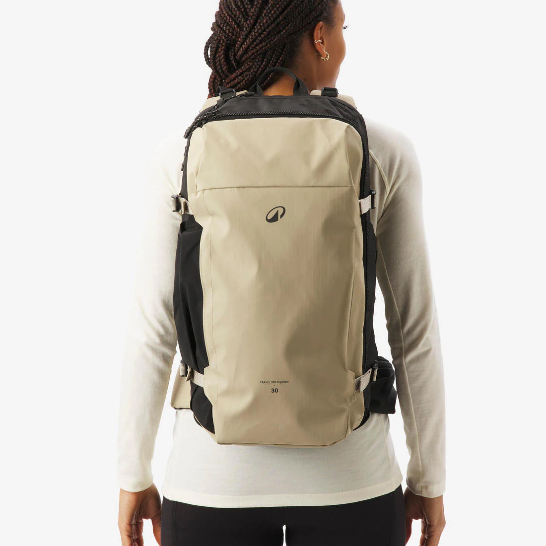 Mochila de viaje con apertura tipo maleta de 30 l beige Travel 500 Organizer - Image 2