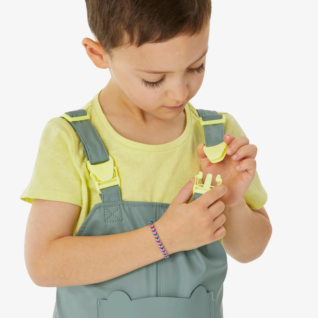 Overol de senderismo impermeable verde para niños de 2 a 6 años MH900 - Image 4