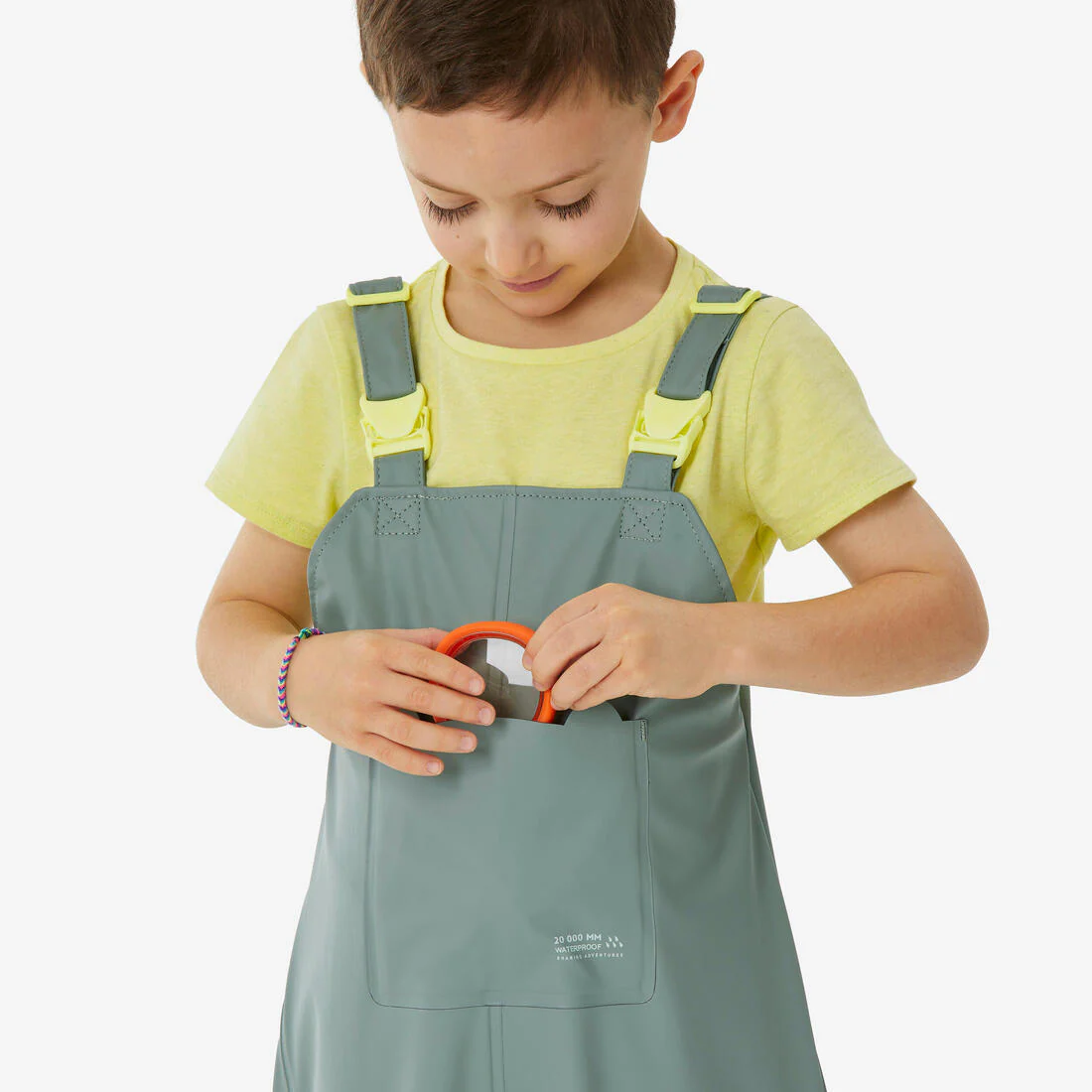 Overol de senderismo impermeable verde para niños de 2 a 6 años MH900 - Image 5