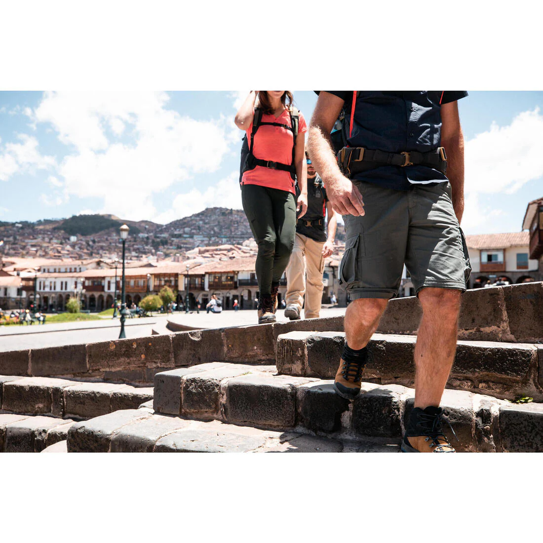 Pantalón cargo transformable de trekking caqui para hombre Travel100 Modul - Image 16