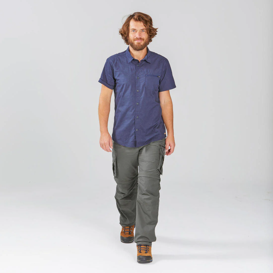 Pantalón cargo transformable de trekking caqui para hombre Travel100 Modul - Image 5
