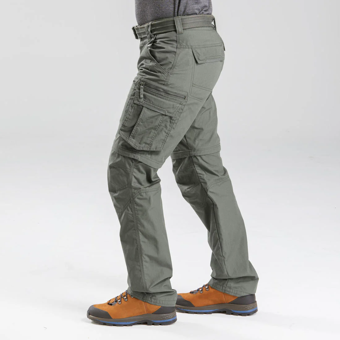 Pantalón cargo transformable de trekking caqui para hombre Travel100 Modul - Image 7