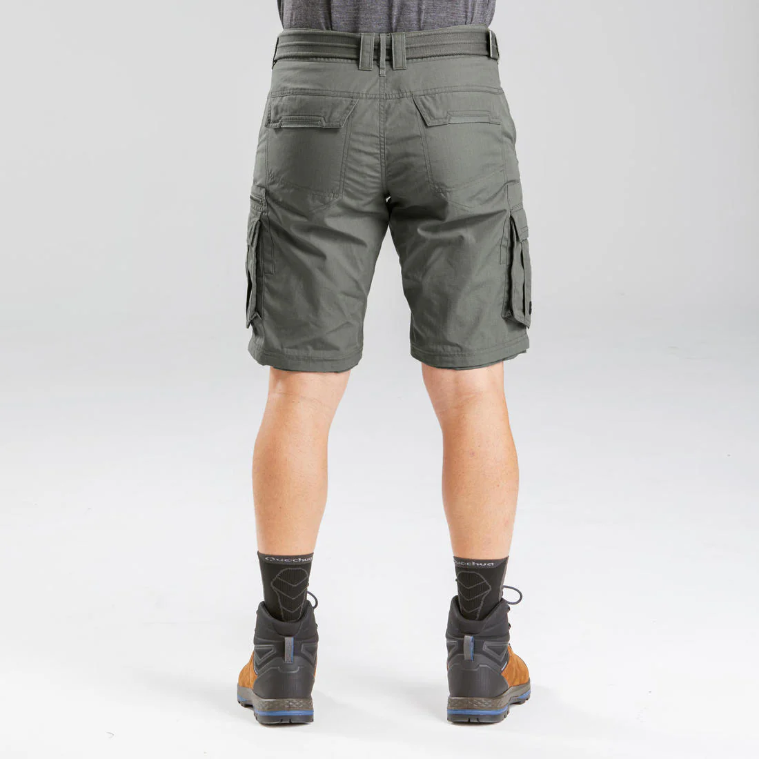 Pantalón cargo transformable de trekking caqui para hombre Travel100 Modul - Image 8