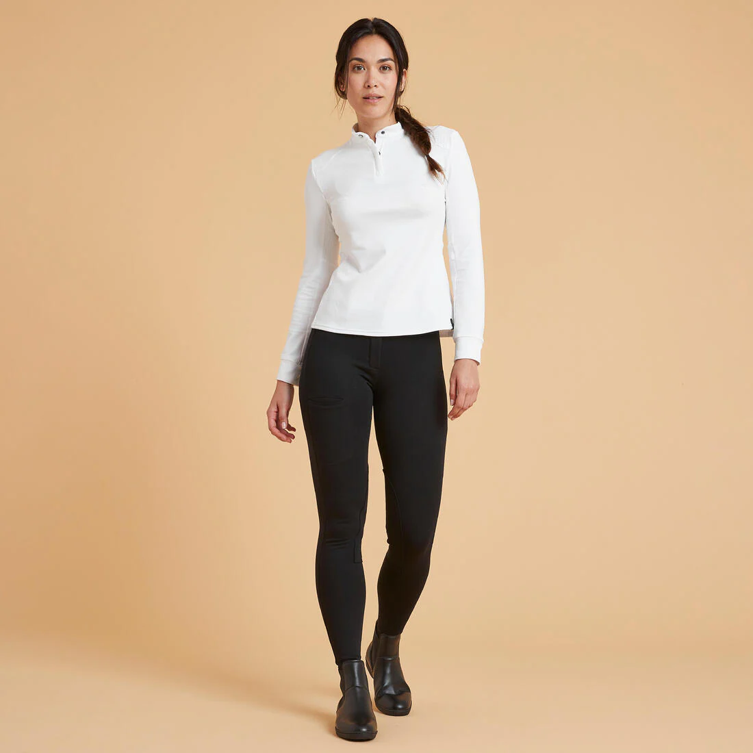 Pantalón de equitación negro para mujer 100 - Image 2