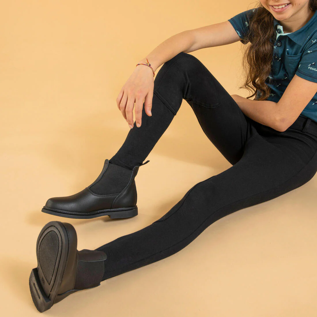 Pantalón de equitación negro para niños 100 - Image 4