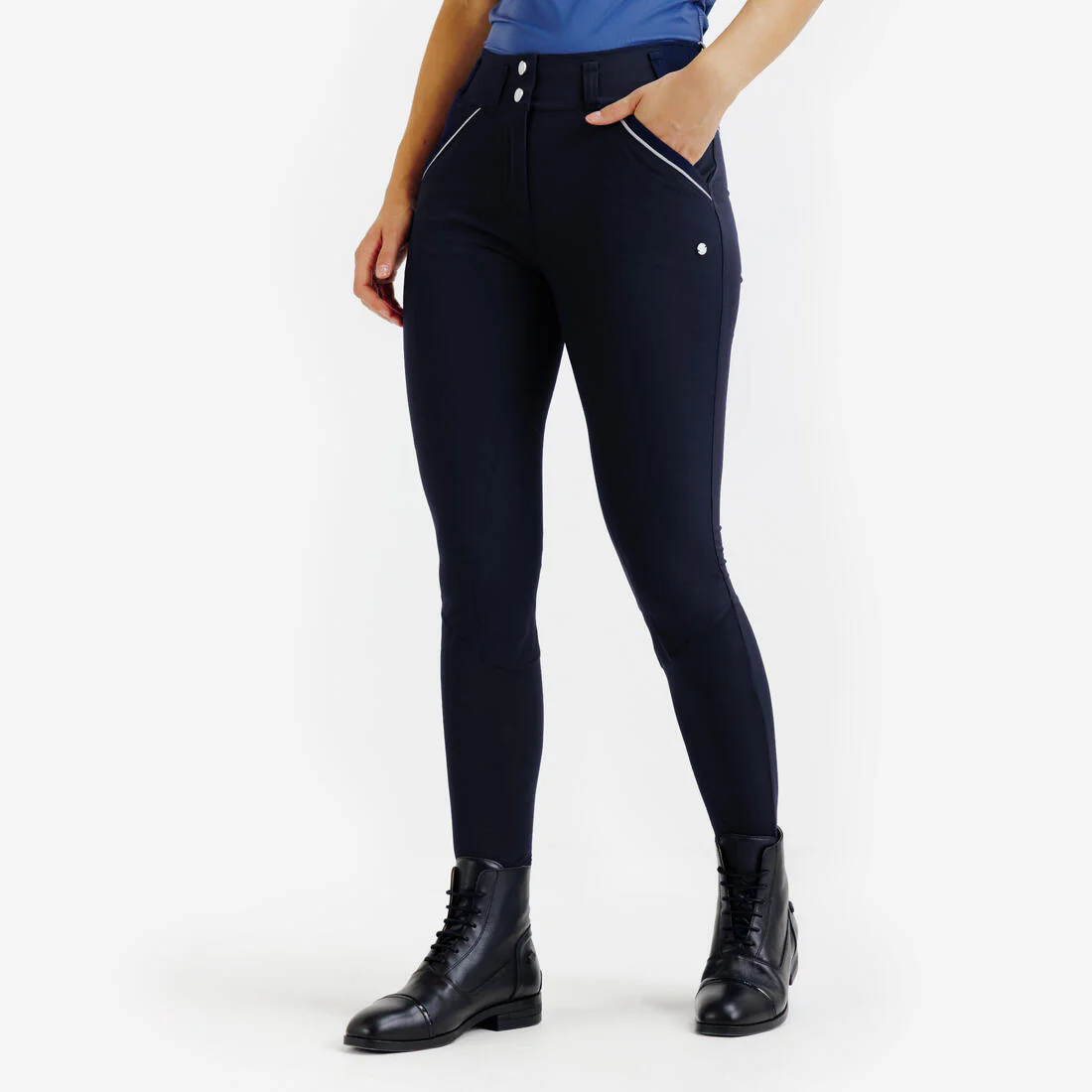 Pantalón de equitación ultraligero verde para mujer 500