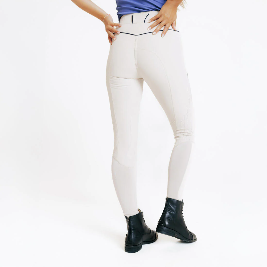 Pantalón de equitación ultraligero verde para mujer 500 - Image 10