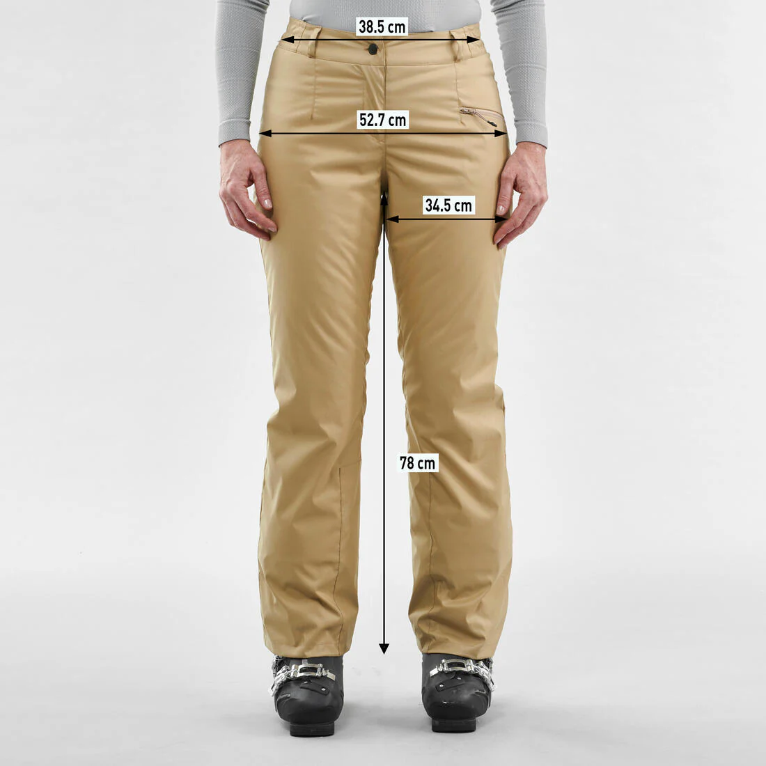 PANTALÓN DE ESQUÍ CÁLIDO MUJER 100 - BEIGE - Image 3