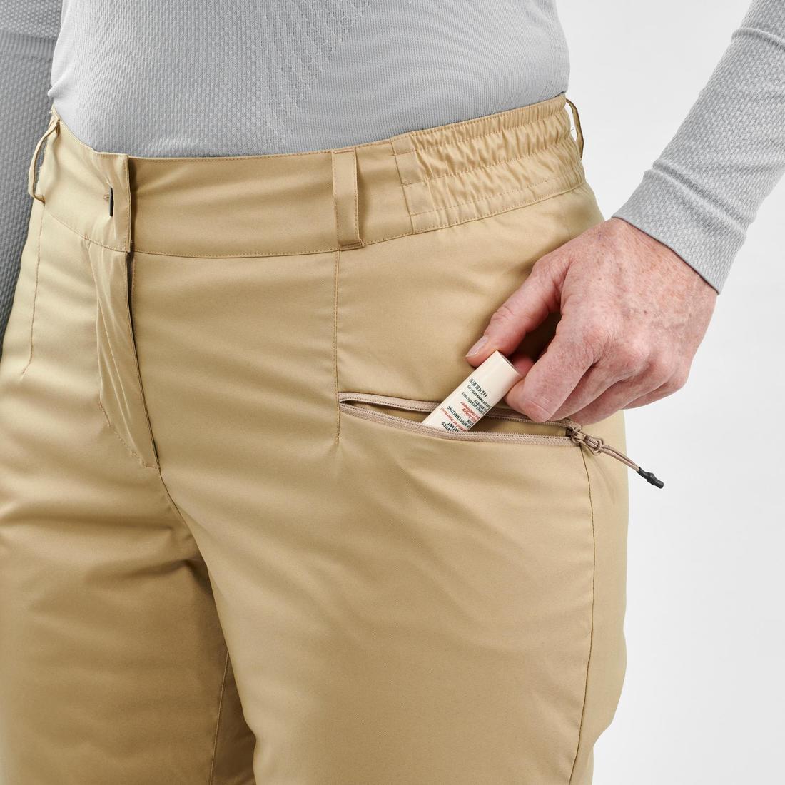 PANTALÓN DE ESQUÍ CÁLIDO MUJER 100 - BEIGE - Image 7