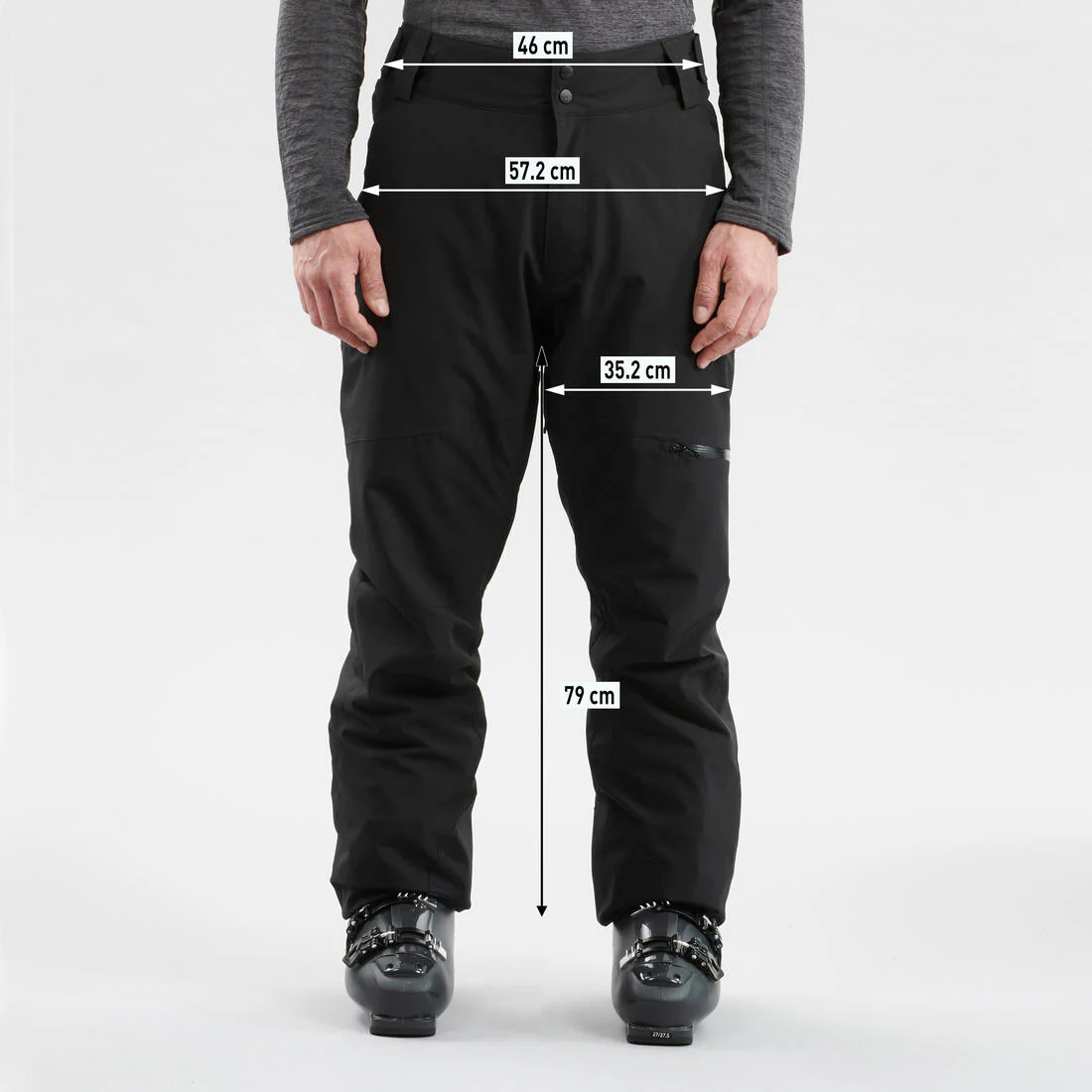 Pantalón de esquí cálido y ajustable negro para hombre 500 - Image 9