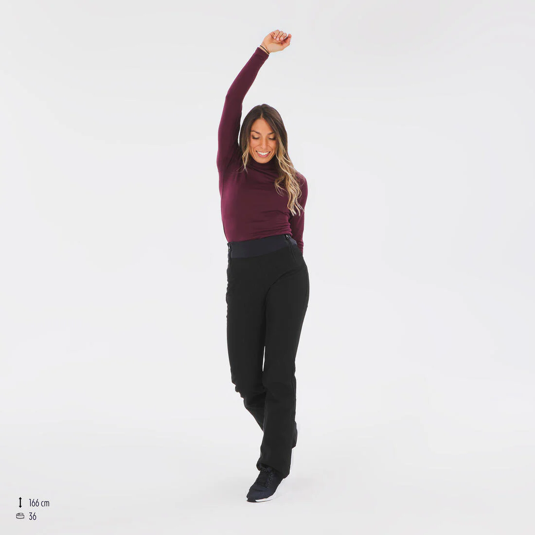 Pantalón de esquí cálido y ajustado negro para mujer 500 - Image 10