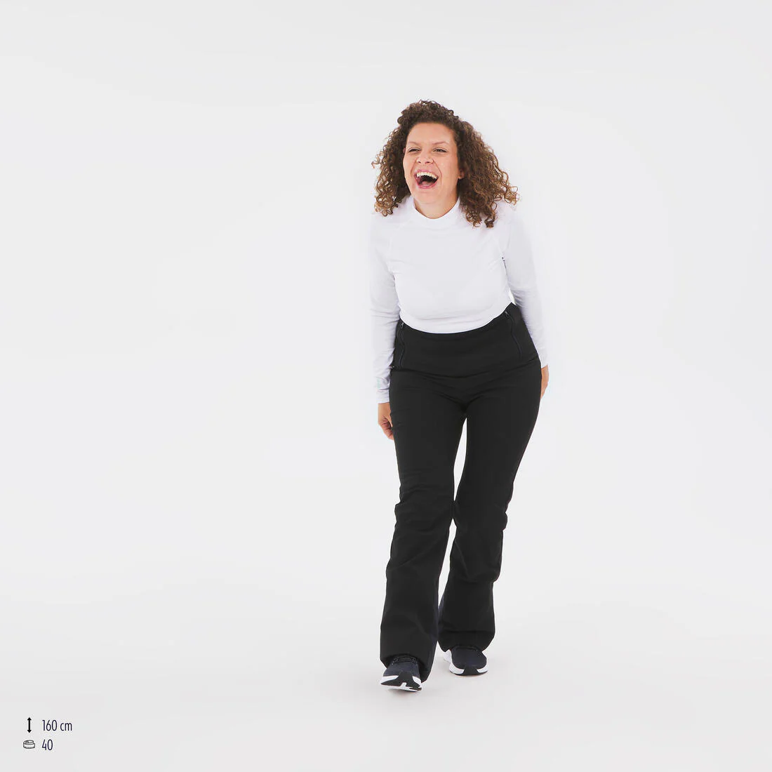 Pantalón de esquí cálido y ajustado negro para mujer 500 - Image 12