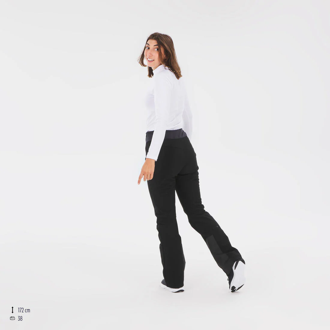 Pantalón de esquí cálido y ajustado negro para mujer 500 - Image 13