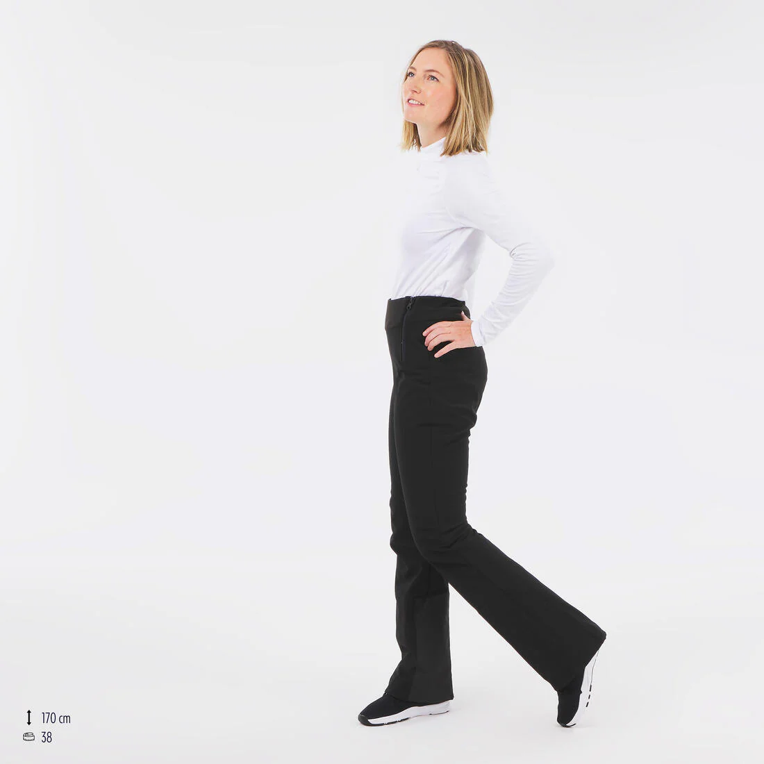 Pantalón de esquí cálido y ajustado negro para mujer 500 - Image 15