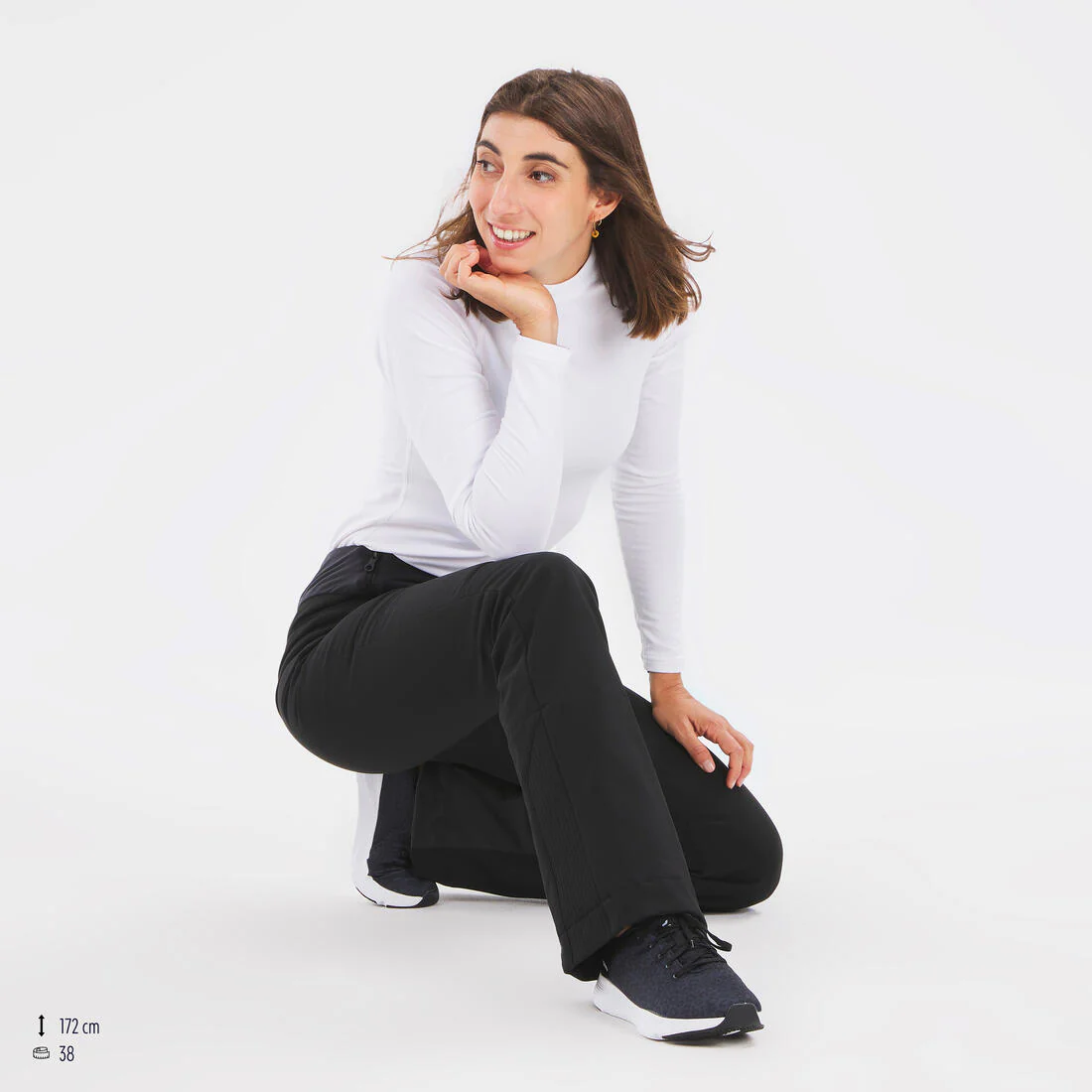 Pantalón de esquí cálido y ajustado negro para mujer 500 - Image 17