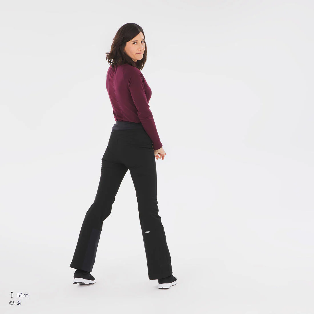 Pantalón de esquí cálido y ajustado negro para mujer 500 - Image 22
