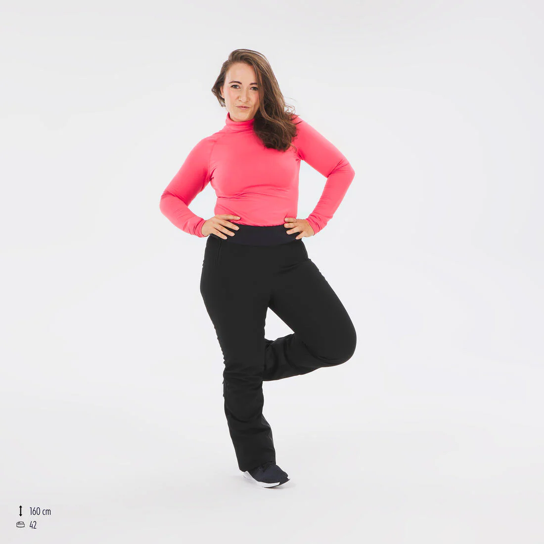 Pantalón de esquí cálido y ajustado negro para mujer 500 - Image 9