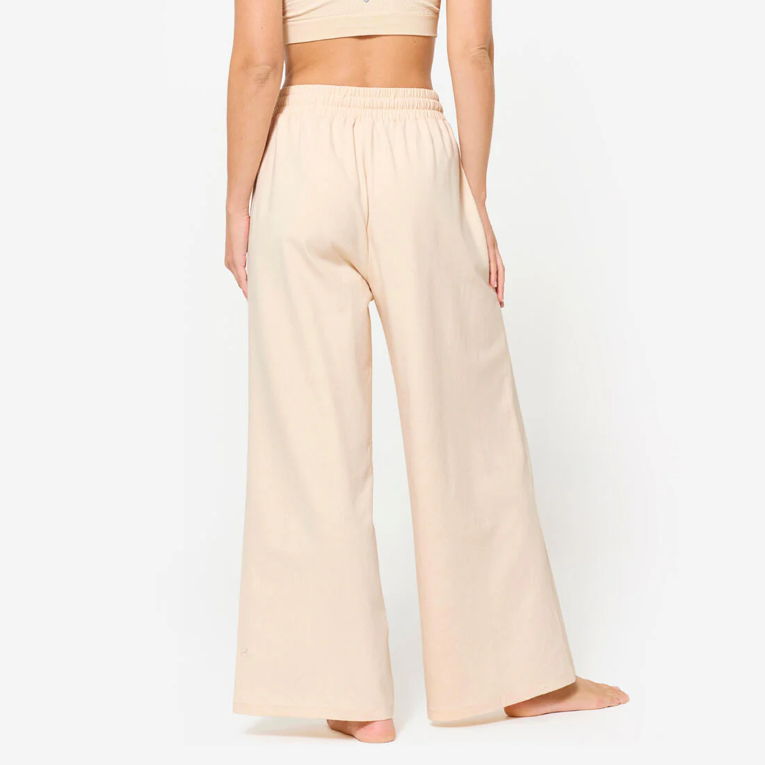 Pantalón de fitness ancho crema para mujer Flare 520 - Image 4