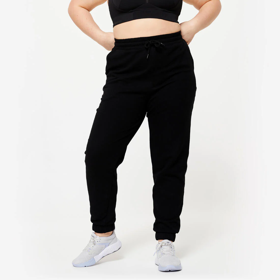 Pantalón de fitness tipo jogger de algodón para mujer 500