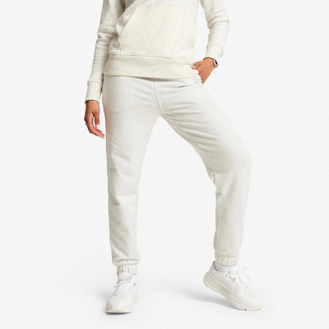 Pantalón de fitness tipo jogger de algodón para mujer 500 - Image 3