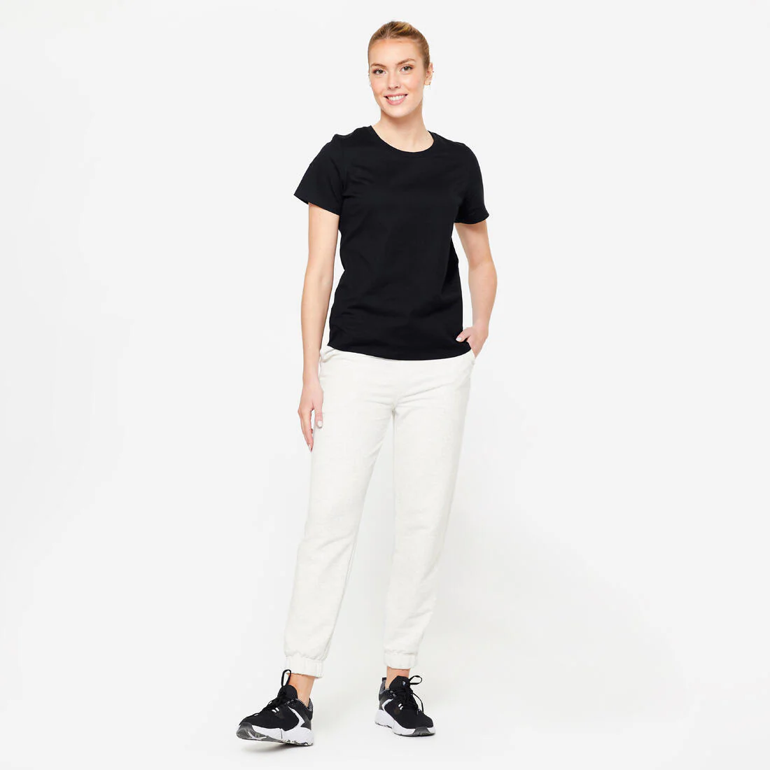 Pantalón de fitness tipo jogger de algodón para mujer 500 - Image 8