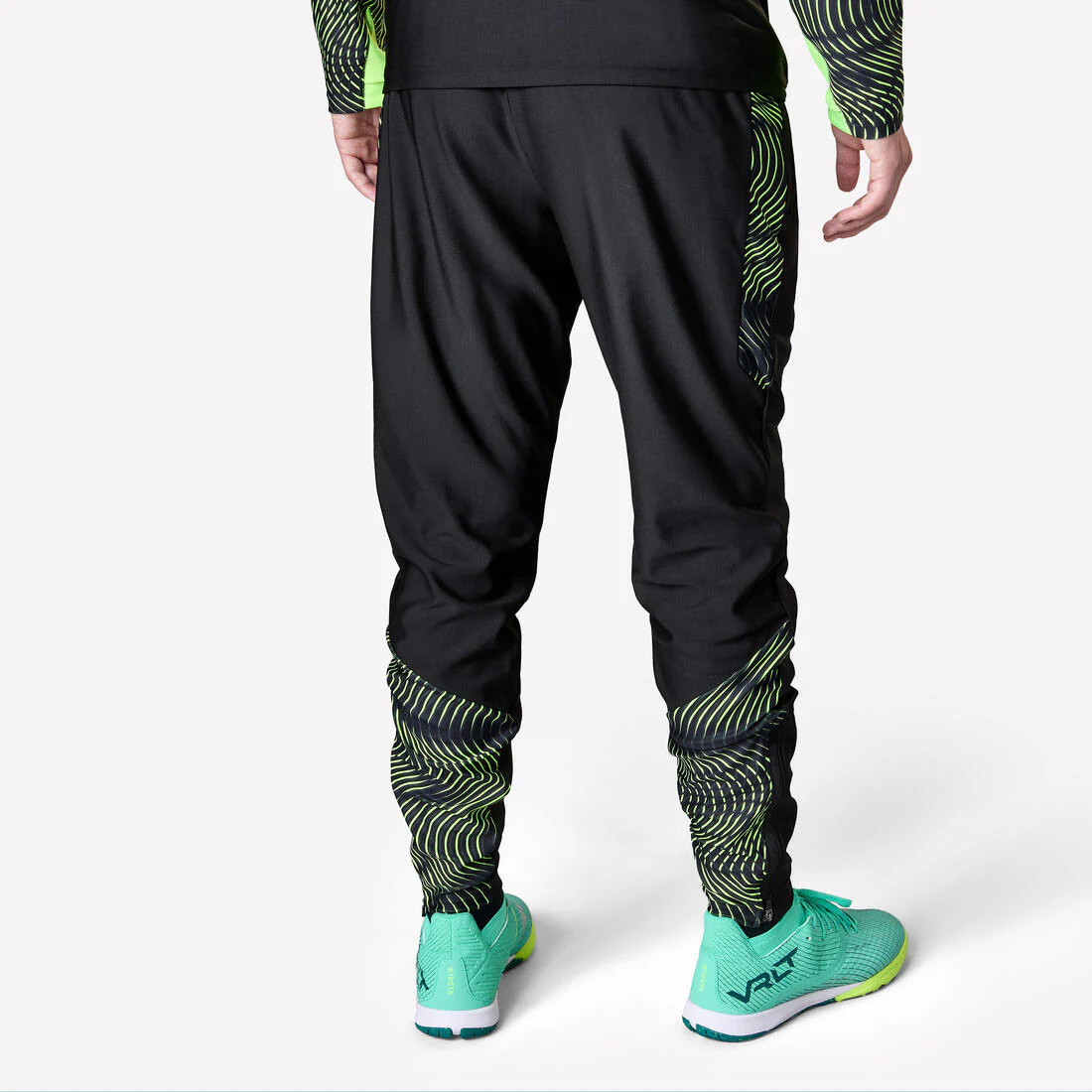 Pantalón de futbol de entrenamiento negro con amarillo para adulto Viralto Wave - Image 7