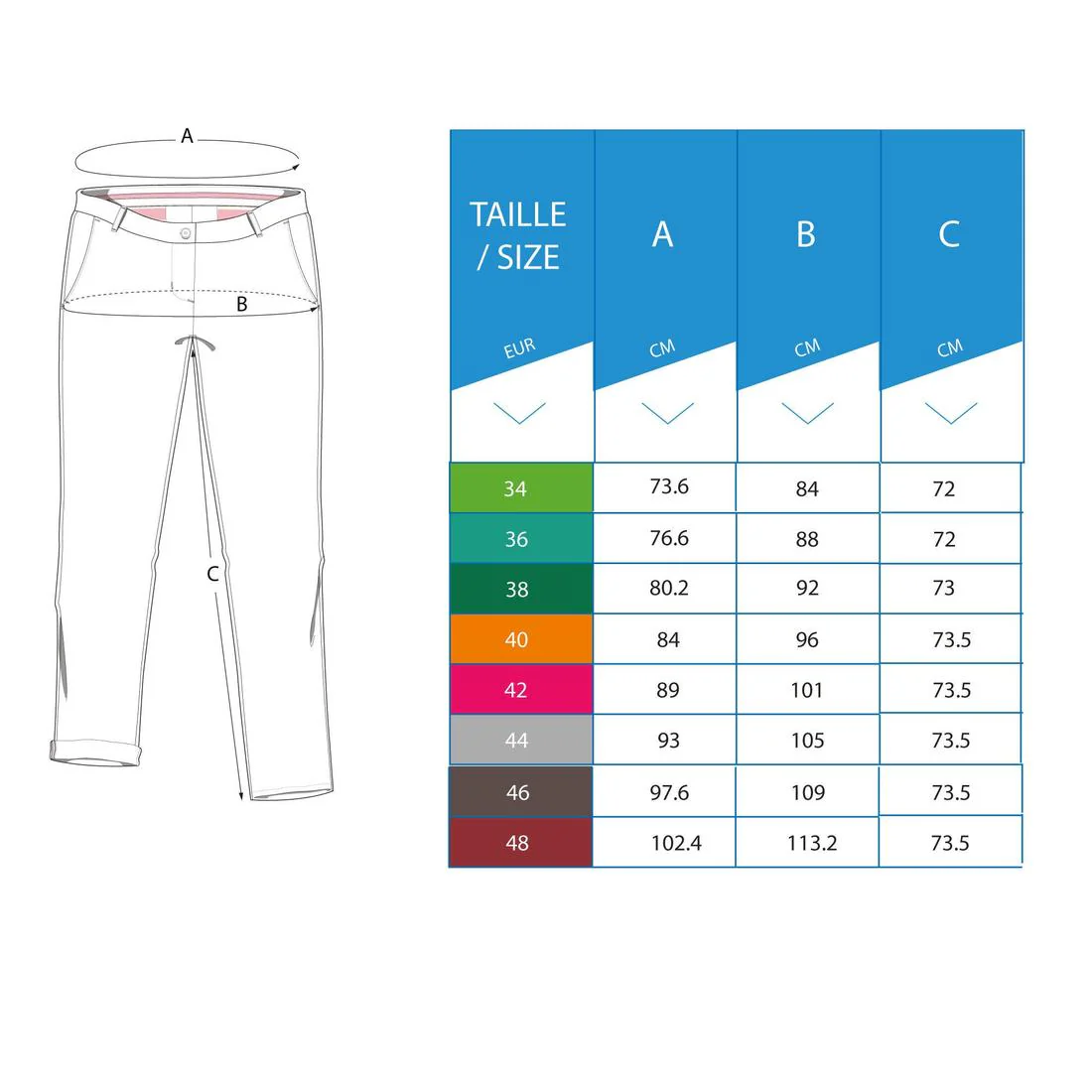 Pantalón de golf azul marino para mujer MW500 - Image 6