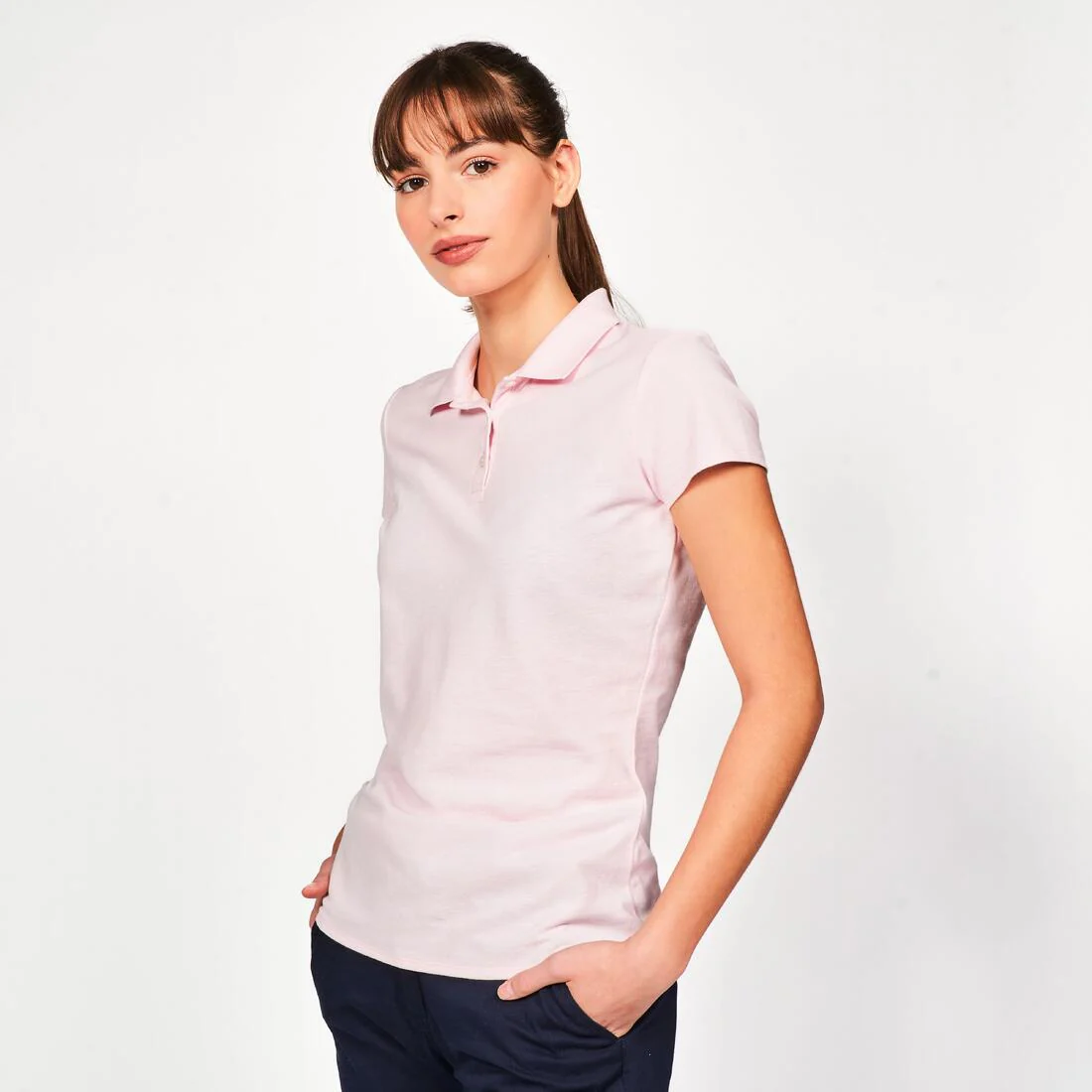 Pantalón de golf de algodón azul marino para mujer MW500 - Image 13