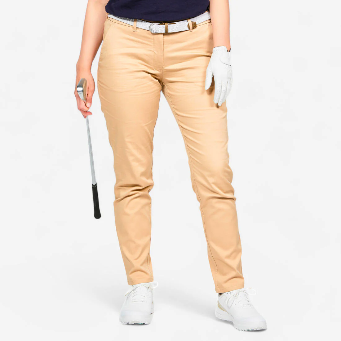 Pantalón de golf de algodón azul marino para mujer MW500 - Image 15