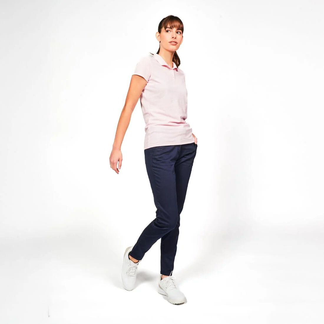 Pantalón de golf de algodón azul marino para mujer MW500 - Image 17