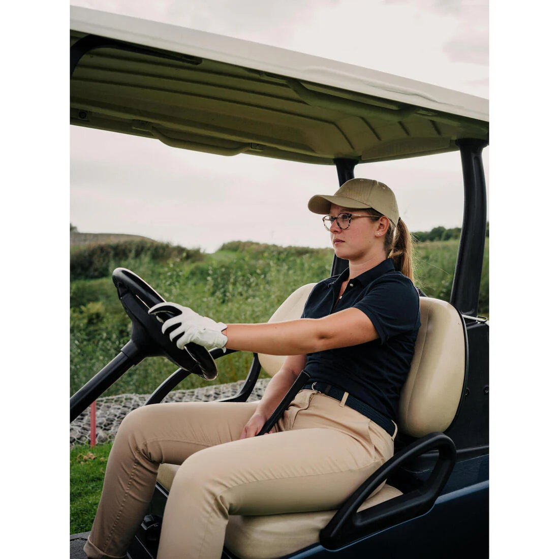 Pantalón de golf de algodón azul marino para mujer MW500 - Image 41