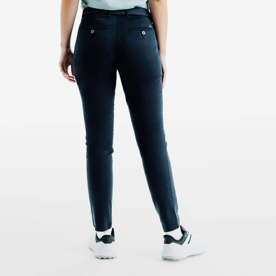 Pantalón de golf de algodón azul marino para mujer MW500 - Image 7