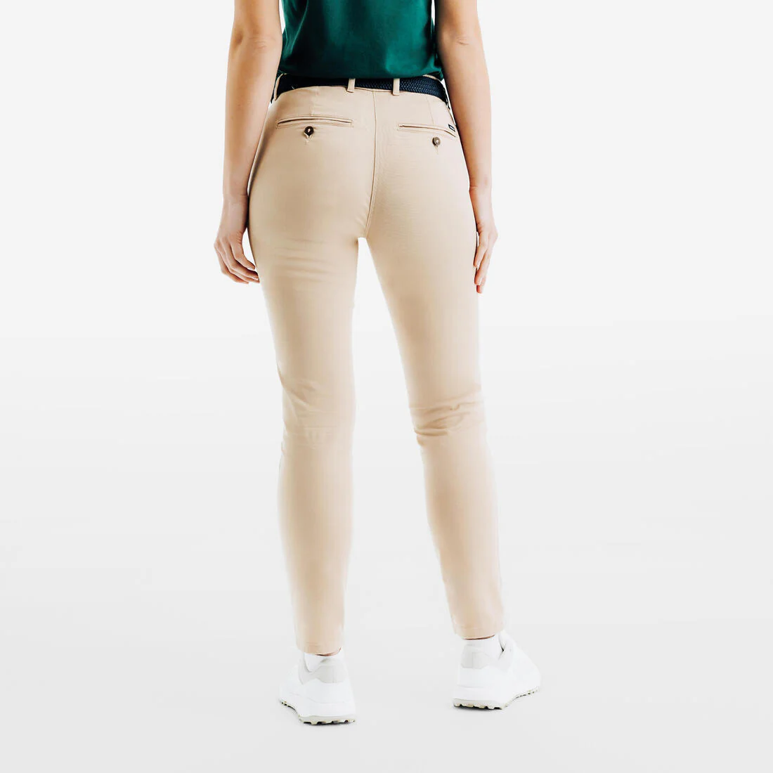 Pantalón de golf de algodón azul marino para mujer MW500 - Image 8