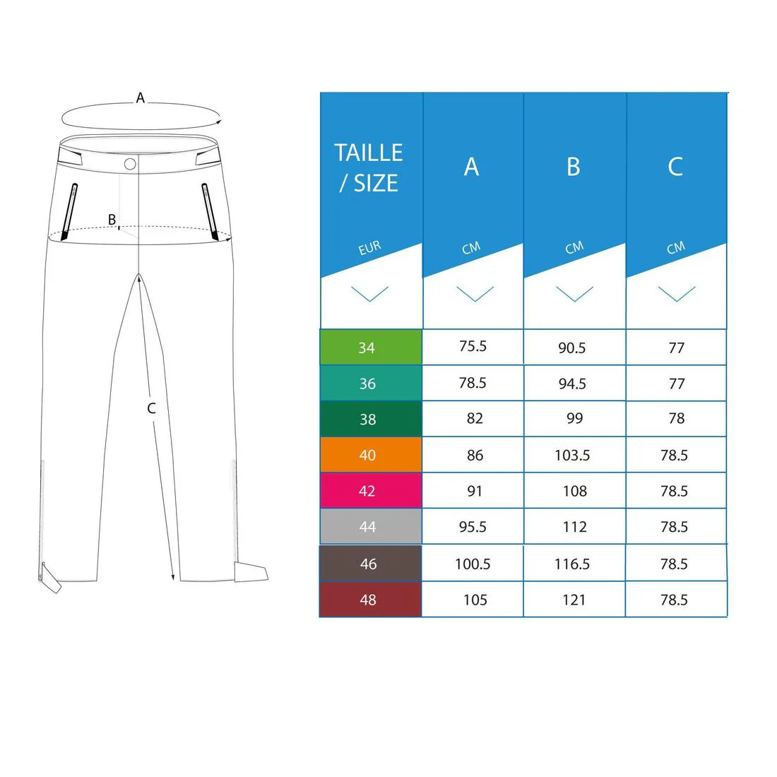 Pantalón de golf impermeable azul marino para mujer RW500 - Image 8