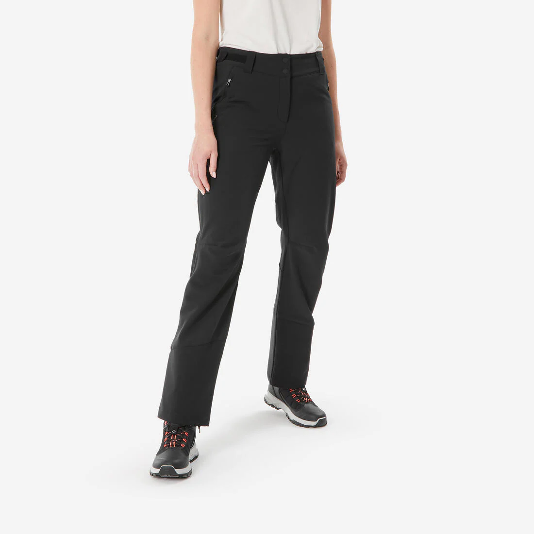 Pantalón de senderismo cálido perlante mujer, SH500 VENTIL negro