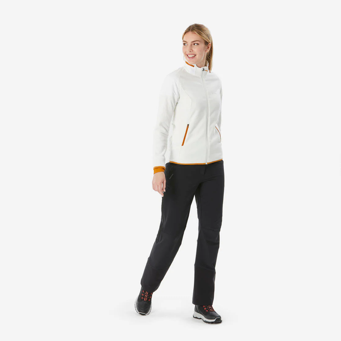 Pantalón de senderismo cálido perlante mujer, SH500 VENTIL negro - Image 2