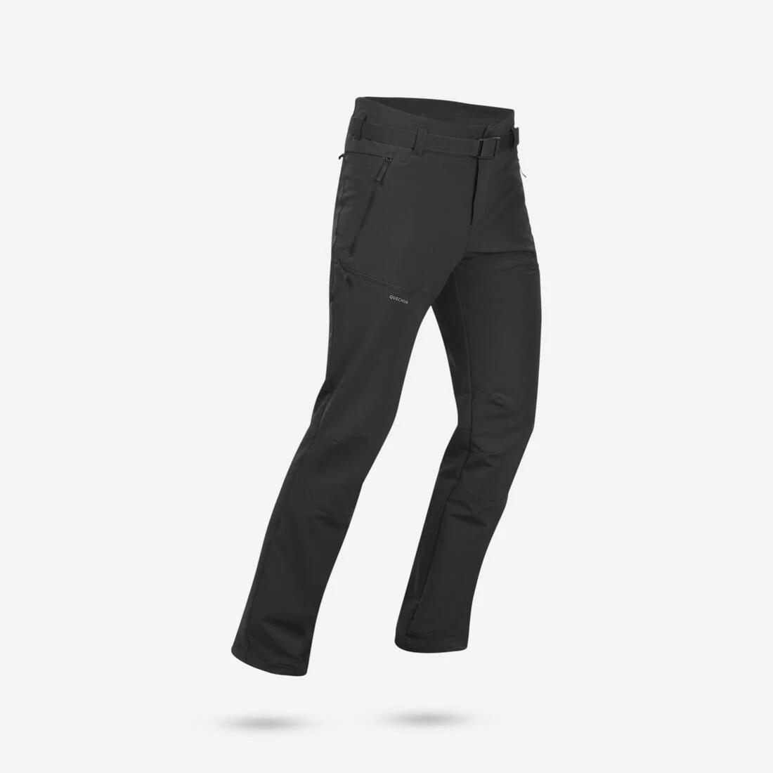 Pantalón de senderismo cálido y perlante negro para hombre SH500