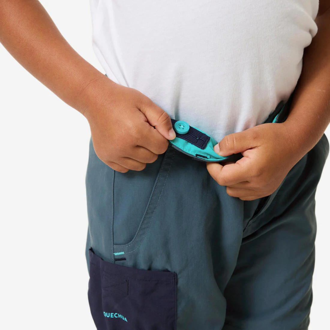 Pantalón de senderismo convertible gris y azul para niños de 2 a 6 años MH500 - Image 10