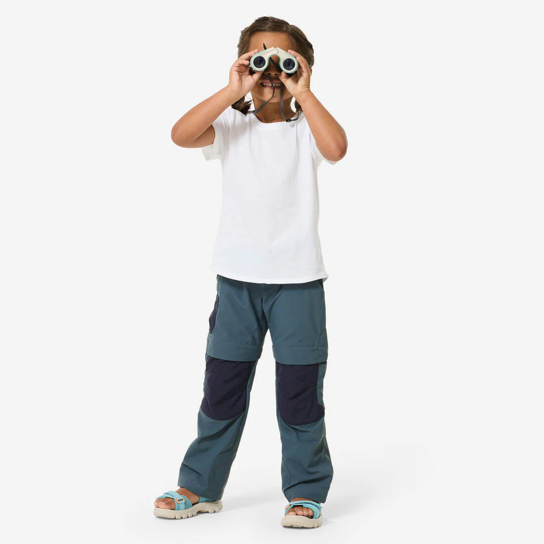 Pantalón de senderismo convertible gris y azul para niños de 2 a 6 años MH500 - Image 4