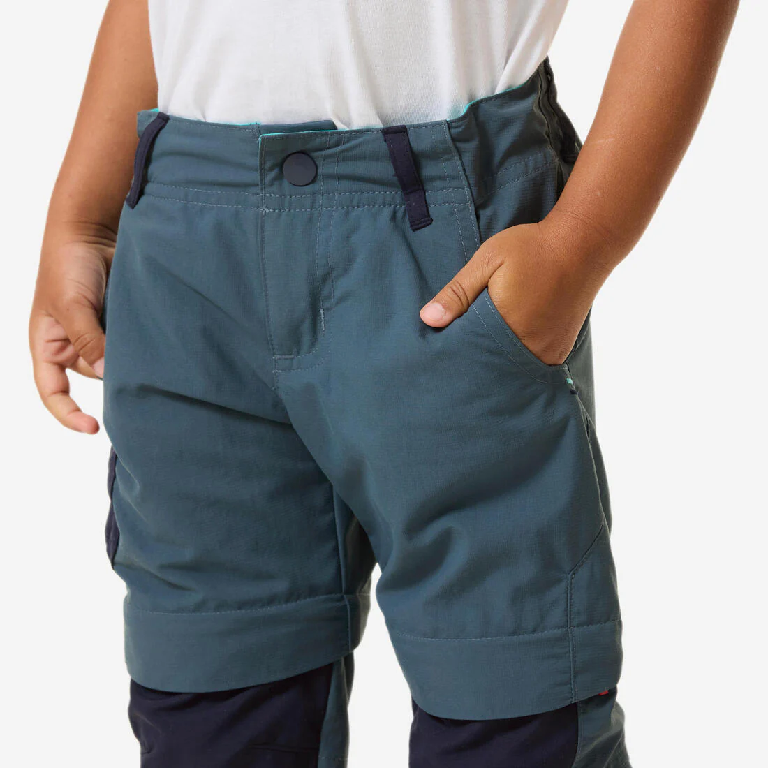 Pantalón de senderismo convertible gris y azul para niños de 2 a 6 años MH500 - Image 7