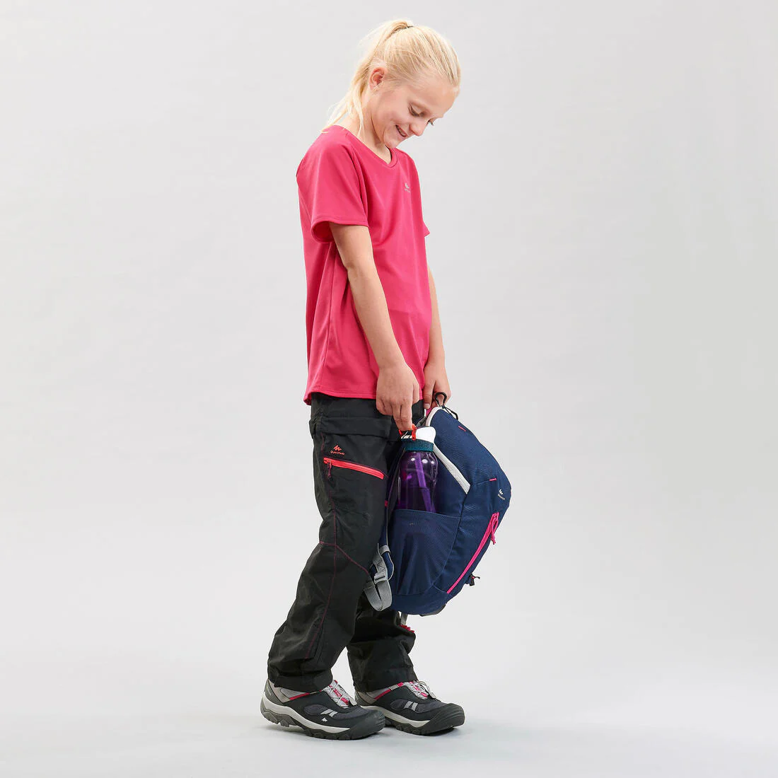 Pantalón de senderismo convertible negro para niños de 7 a 15 años MH500 - Image 2