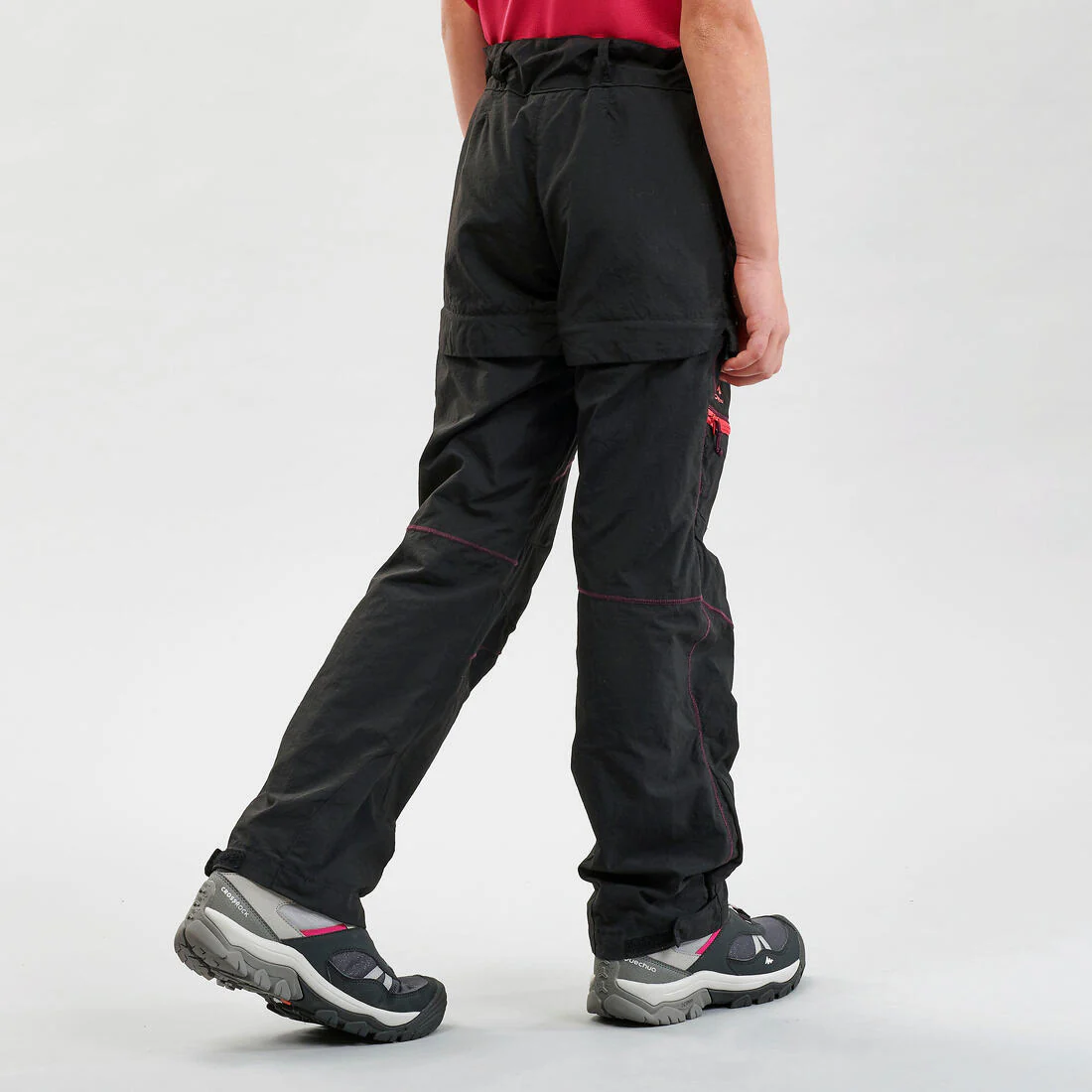 Pantalón de senderismo convertible negro para niños de 7 a 15 años MH500 - Image 3