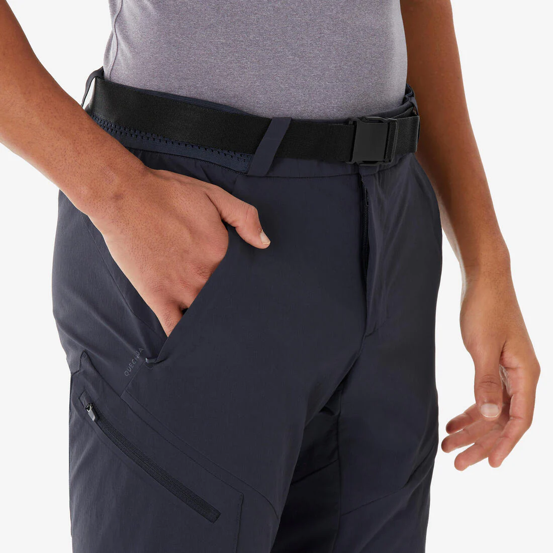 Pantalón de senderismo negro/gris para hombre MH500 - Image 14
