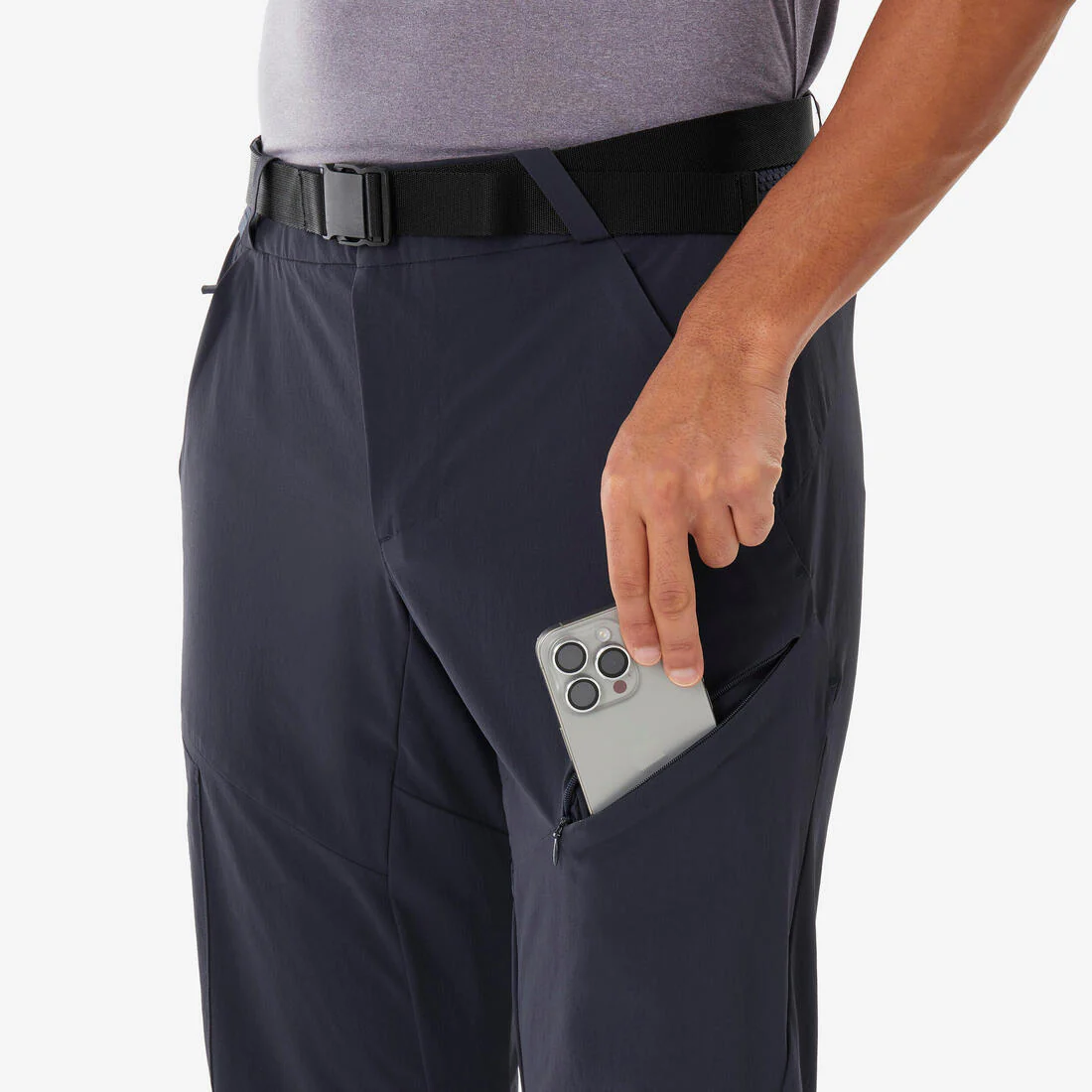 Pantalón de senderismo negro/gris para hombre MH500 - Image 18