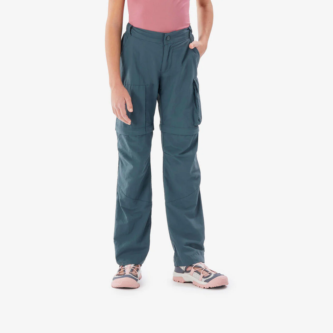 Pantalón de senderismo transformable azul para niños de 7 a 15 años MH500