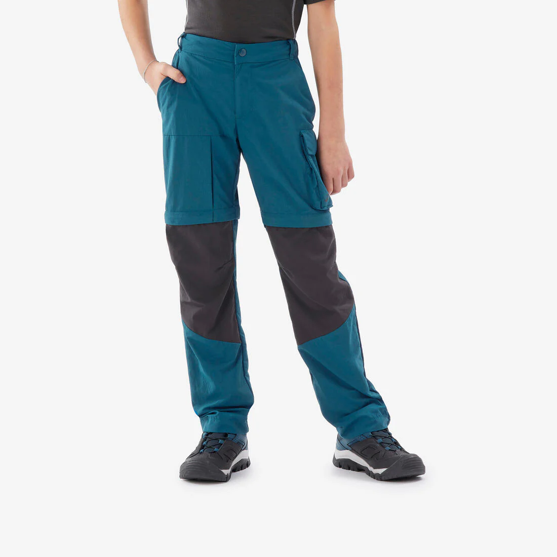 Pantalón de senderismo transformable azul para niños de 7 a 15 años MH500 - Image 2