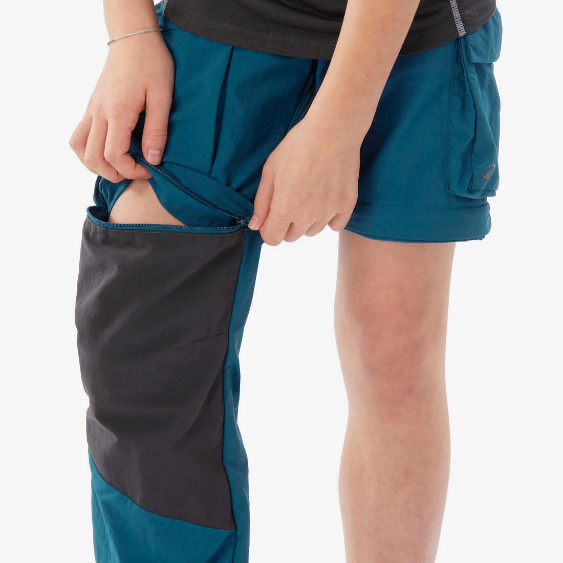 Pantalón de senderismo transformable azul para niños de 7 a 15 años MH500 - Image 8