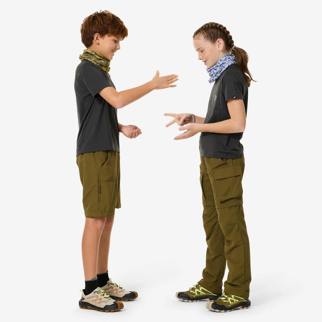 Pantalón de senderismo transformable verde para niños de 7 a 15 años MH500 - Image 14