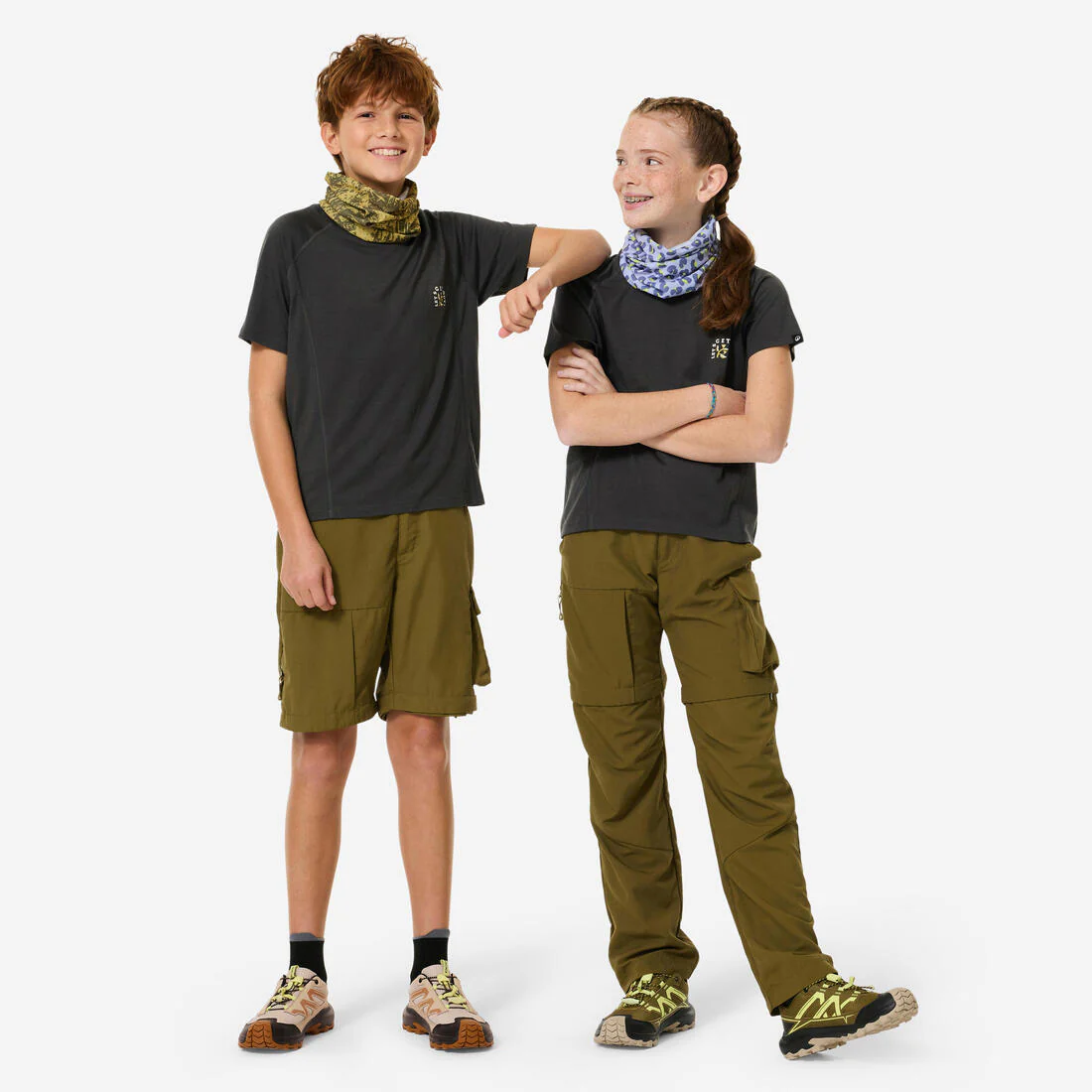 Pantalón de senderismo transformable verde para niños de 7 a 15 años MH500 - Image 2