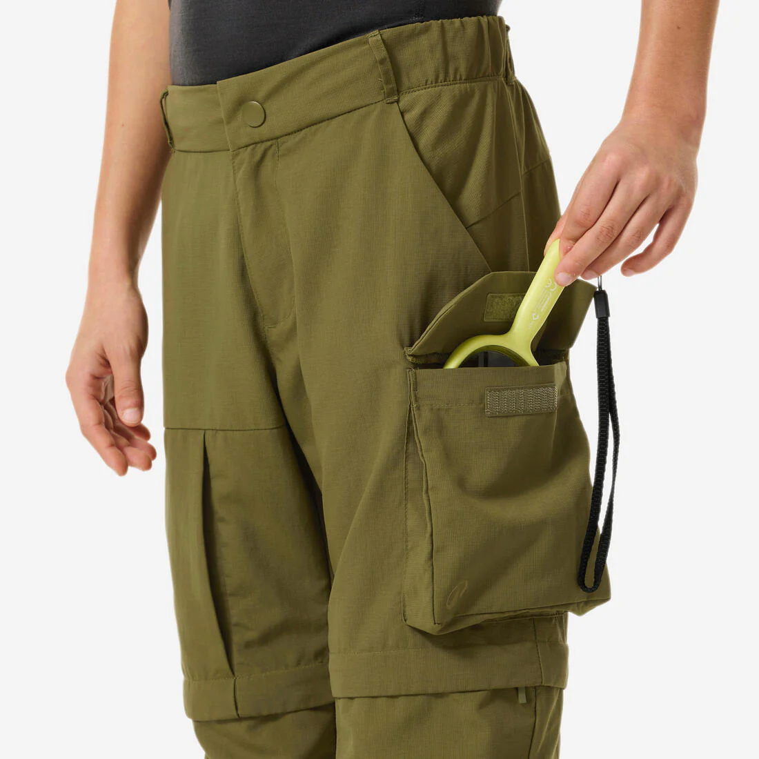 Pantalón de senderismo transformable verde para niños de 7 a 15 años MH500 - Image 8